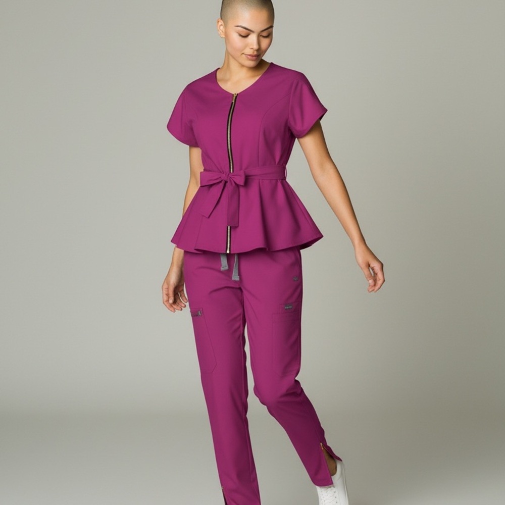 Core Scrub Set in Red Rose - Women's